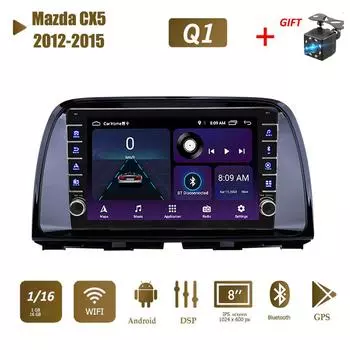 2 Din Android автомобильный радиоприемник мультимедийный видеоплеер для Mazda CX5 2012-2015 с кнопкой WiFi BT 1 + 16 ГБ 1+16GB