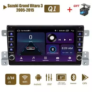 2 Din Android автомобильный радиоприемник мультимедийный видеоплеер для Suzuki Grand Vitara 3 2005-2015 с кнопкой Wi-Fi 1 + 16 ГБ 1+16GB