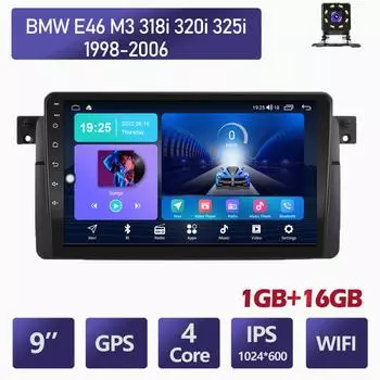 2 Din Android автомобильный радиоприемник мультимедийный видеоплеер для BMW E46 M3 318i 320i 325i 1998-2006 навигация GPS WIFI головное устройство 1 + 16 ГБ 1+16GB