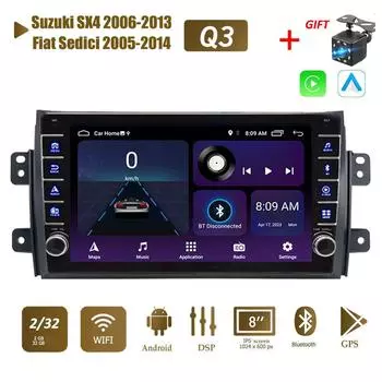 2 Din Android автомобильный радиоприемник мультимедийный видеоплеер для Suzuki SX4 2006-2013 для Fiat Sedici 2005-2014 с кнопкой Carplay WiFi 2 + 32 ГБ 1+16GB