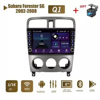 2 Din Android автомобильный радиоприемник мультимедийный видеоплеер для Subaru Forester SG 2002-2008 с кнопкой WiFi 1 + 16 ГБ 1+16GB