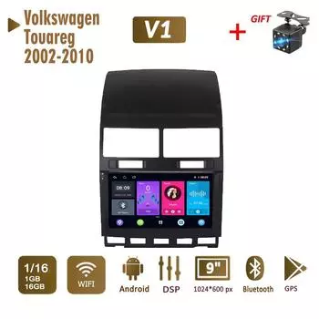 2 Din Android автомобильный радиоприемник мультимедийный видеоплеер для Volkswagen Touareg 2002-2010 навигация GPS WIFI головное устройство 1 + 16 ГБ 1+16GB