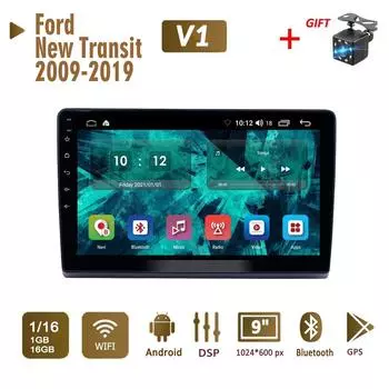 2 Din Android автомобильный радиоприемник мультимедийный видеоплеер для Ford New Transit 2009-2019 навигация GPS WIFI головное устройство 1 + 16 ГБ 1+16GB