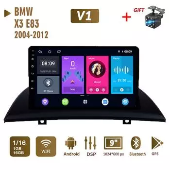 2 Din Android автомобильный радиоприемник мультимедийный видеоплеер для BMW X3 E83 2004-2012 навигация GPS WIFI головное устройство 1 + 16 ГБ 1+16GB