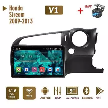 2 Din Android автомобильный радиоприемник мультимедийный видеоплеер для Honda Stream 2009-2013 навигация GPS WIFI головное устройство 1 + 16 ГБ 1+16GB