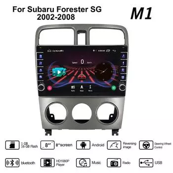 2 Din Android автомобильный радиоприемник мультимедийный видеоплеер для Subaru Forester SG 2002-2008 с кнопкой WiFi 1 + 16 ГБ 1+16GB