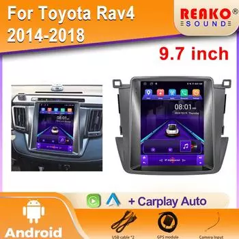 2 din Android автомобильный стерео автомагнитола для Toyota Rav4 2014-2018 сенсорный экран автомобильный радиоприемник мультимедийный плеер GPS навигация головное устройство 4 core 2GB+32GB carplay