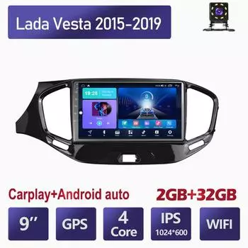 2 Din Android автомобильный стерео радио мультимедийный видеоплеер для Lada Vesta 2015-2019 навигация GPS Carplay авторадио 2 + 32 ГБ 1+16GB