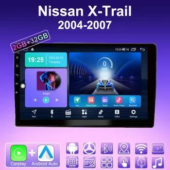 2 DIN Android Carplay автомобильное радио для Nissan X-Trail 2004-2007 мультимедийный проигрыватель головное устройство стерео GPS навигация BT WIFI 2+32 ГБ 1+16GB