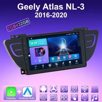2 DIN Android Carplay автомобильное радио для Geely Atlas NL-3 2016-2020 мультимедийный проигрыватель головное устройство стерео GPS навигация BT WIFI 2+32 ГБ 1+16GB