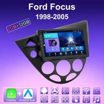 2 DIN Android Carplay автомобильное радио для Ford Focus 1998-2005 мультимедийный проигрыватель головное устройство стерео GPS навигация BT WIFI 2+32 ГБ 1+16GB