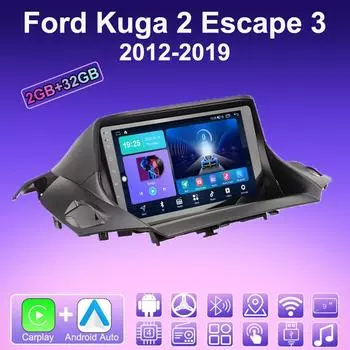 2 DIN Android Carplay автомобильное радио для Ford Kuga 2 Escape 3 2012-2019 мультимедийный проигрыватель головное устройство стерео GPS навигация BT WIFI 2+32 ГБ 1+16GB