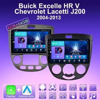 2 DIN Android Carplay автомобильное радио для Buick Excelle HRV Chevrolet Lacetti 2004-2013 мультимедийный проигрыватель головное устройство стерео GPS навигация BT WIFI 4+64 ГБ 1+16GB,B
