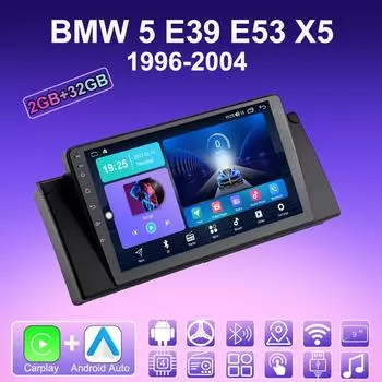 2 DIN Android Carplay автомобильное радио для BMW 5 E39 E53 X5 1996-2004 мультимедийный проигрыватель головное устройство стерео GPS навигация BT WIFI 2+32 ГБ 1+16GB