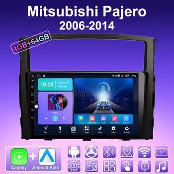 2 DIN Android Carplay автомобильное радио для Mitsubishi Pajero 2006-2014 мультимедийный проигрыватель головное устройство стерео GPS навигация BT WIFI 4+64 ГБ 1+16GB,A