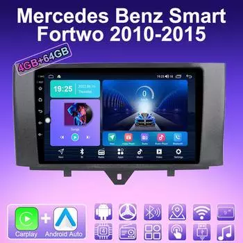 2 DIN Android Carplay автомобильное радио для Mercedes Benz Smart Fortwo 2010-2015 мультимедийный проигрыватель головное устройство стерео GPS навигация BT WIFI 4+64 ГБ 1+16GB