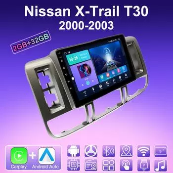 2 DIN Android Carplay автомобильное радио для Nissan X-Trail T30 2000-2003 мультимедийный проигрыватель головное устройство стерео GPS навигация BT WIFI 2+32 ГБ 1+16GB