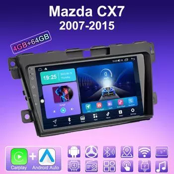 2 DIN Android Carplay автомобильное радио для Mazda CX7 2007-2015 мультимедийный проигрыватель головное устройство стерео GPS навигация BT WIFI 4+64 ГБ 1+16GB