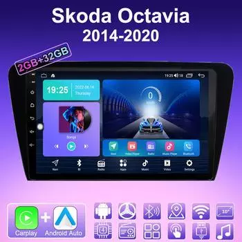 2 DIN Android Carplay автомобильное радио для Skoda Octavia 2014-2020 мультимедийный проигрыватель головное устройство стерео GPS навигация BT WIFI 2+32 ГБ 1+16GB