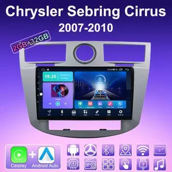 2 DIN Android Carplay автомобильное радио для Chrysler Sebring Cirrus 2007-2010 мультимедийный проигрыватель головное устройство стерео GPS навигация BT WIFI 2+32 ГБ 1+16GB