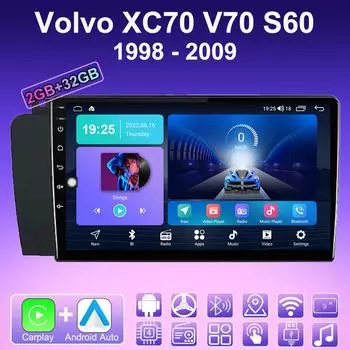 2 DIN Android Carplay автомобильное радио для Volvo XC70 V70 S60 1998 - 2009 мультимедийный проигрыватель головное устройство стерео GPS навигация BT WIFI 2+32 ГБ 1+16GB