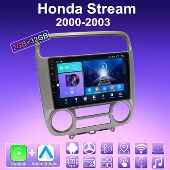 2 DIN Android Carplay автомобильное радио для Honda Stream 2000-2003 мультимедийный проигрыватель головное устройство стерео GPS навигация BT WIFI 2+32 ГБ 1+16GB