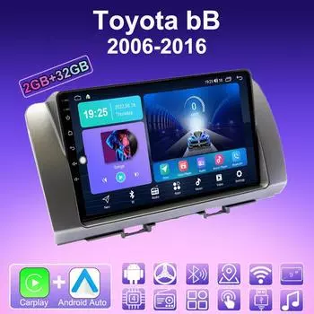 2 DIN Android Carplay автомобильное радио для Toyota bB 2006-2016 мультимедийный проигрыватель головное устройство стерео GPS навигация BT WIFI 2+32 ГБ 1+16GB