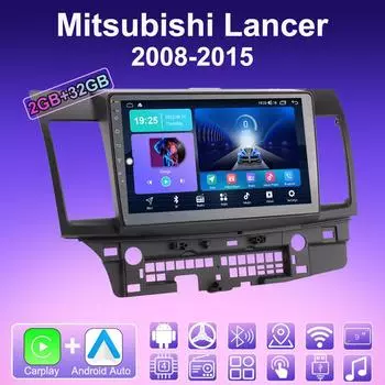 2 DIN Android Carplay автомобильное радио для Mitsubishi Lancer 2008-2015 мультимедийный проигрыватель головное устройство стерео GPS навигация BT WIFI 2+32 ГБ 1+16GB,A