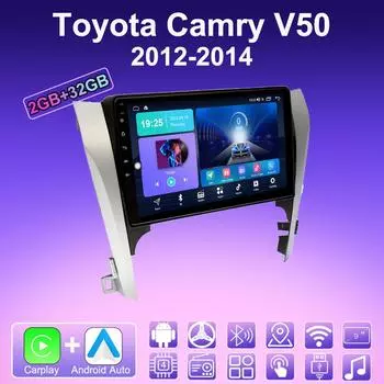 2 DIN Android Carplay автомобильное радио для Toyota Camry V50 2012-2014 мультимедийный проигрыватель головное устройство стерео GPS навигация BT WIFI 2+32 ГБ 1+16GB