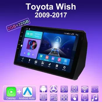 2 DIN Android Carplay автомобильное радио для Toyota Wish 2009-2017 мультимедийный проигрыватель головное устройство стерео GPS навигация BT WIFI 2+32 ГБ 1+16GB