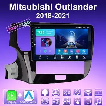 2 DIN Android Carplay автомобильное радио для Mitsubishi Outlander 2018-2021 мультимедийный проигрыватель головное устройство стерео GPS навигация BT WIFI 2+32 ГБ 1+16GB,A