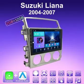 2 DIN Android Carplay автомобильное радио для Suzuki Liana 2004-2007 мультимедийный проигрыватель головное устройство стерео GPS навигация BT WIFI 2+32 ГБ 1+16GB