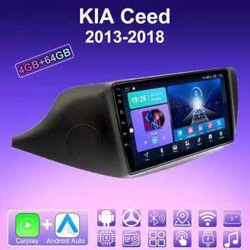 2 DIN Android Carplay автомобильное радио для KIA Ceed 2013-2018 мультимедийный проигрыватель головное устройство стерео GPS навигация BT WIFI 4+64 ГБ 1+16GB