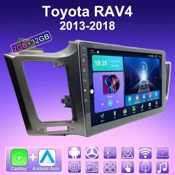 2 DIN Android Carplay автомобильное радио для Toyota RAV4 2013-2018 мультимедийный проигрыватель головное устройство стерео GPS навигация BT WIFI 2+32 ГБ 1+16GB,A
