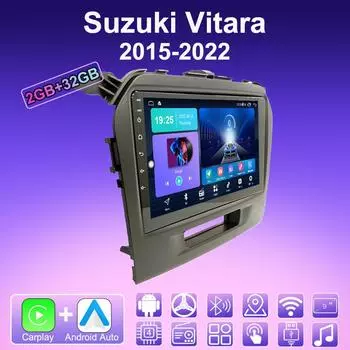 2 DIN Android Carplay автомобильное радио для Suzuki Vitara 2015-2022 мультимедийный проигрыватель головное устройство стерео GPS навигация BT WIFI 2+32 ГБ 1+16GB