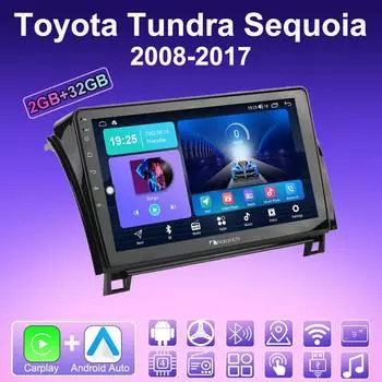 2 DIN Android Carplay автомобильное радио для Toyota Tundra Sequoia 2008-2017 мультимедийный проигрыватель головное устройство стерео GPS навигация BT WIFI 2+32 ГБ 1+16GB