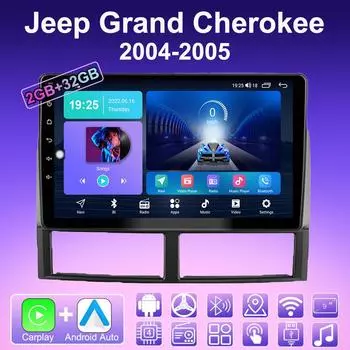 2 DIN Android Carplay автомобильное радио для Jeep Grand Cherokee 2004-2005 мультимедийный проигрыватель головное устройство стерео GPS навигация BT WIFI 2+32 ГБ 1+16GB