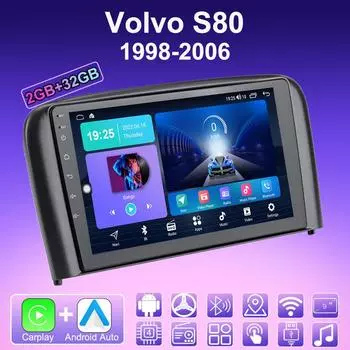 2 DIN Android Carplay автомобильное радио для Volvo S80 1998-2006 мультимедийный проигрыватель головное устройство стерео GPS навигация BT WIFI 2+32 ГБ 1+16GB
