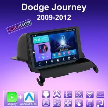 2 DIN Android Carplay автомобильное радио для Dodge Journey 2009-2012 мультимедийный проигрыватель головное устройство стерео GPS навигация BT WIFI 4+64 ГБ 1+16GB