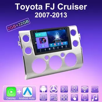 2 DIN Android Carplay автомобильное радио для Toyota FJ Cruiser 2007-2013 мультимедийный проигрыватель головное устройство стерео GPS навигация BT WIFI 2+32 ГБ 1+16GB
