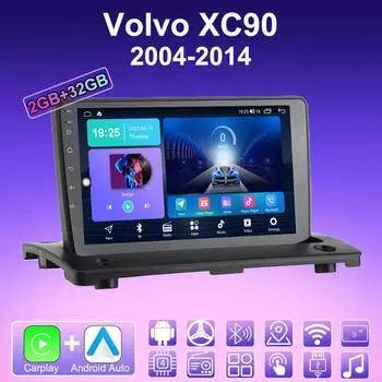 2 DIN Android Carplay автомобильное радио для Volvo XC90 2004-2014 мультимедийный проигрыватель головное устройство стерео GPS навигация BT WIFI 2+32 ГБ 1+16GB