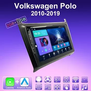 2 DIN Android Carplay автомобильное радио для Volkswagen Polo 2010-2019 мультимедийный проигрыватель головное устройство стерео GPS навигация BT WIFI 2+32 ГБ 1+16GB