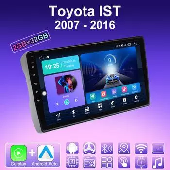 2 DIN Android Carplay автомобильное радио для Toyota IST 2007 - 2016 мультимедийный плеер головное устройство стерео GPS навигация BT WIFI 2+32 ГБ 1+16GB
