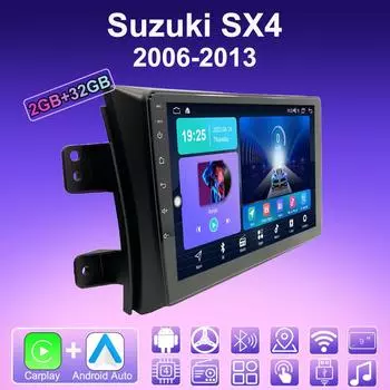 2 DIN Android Carplay автомобильное радио для Suzuki SX4 2006-2013 мультимедийный проигрыватель головное устройство стерео GPS навигация BT WIFI 2+32 ГБ 1+16GB