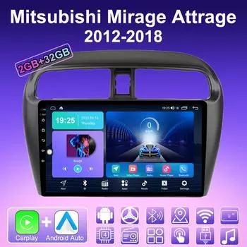 2 DIN Android Carplay автомобильное радио для Mitsubishi Mirage Attrage 2012-2018 мультимедийный проигрыватель головное устройство стерео GPS навигация BT WIFI 2+32 ГБ 1+16GB