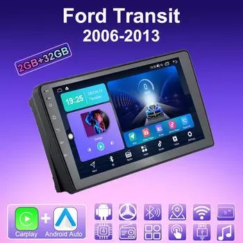 2 DIN Android Carplay автомобильное радио для Ford Transit 2006-2013 мультимедийный проигрыватель головное устройство стерео GPS навигация BT WIFI 2+32 ГБ 1+16GB