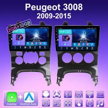 2 DIN Android Carplay автомобильное радио для Peugeot 3008 2009-2015 мультимедийный проигрыватель головное устройство стерео GPS навигация BT WIFI 2+32 ГБ 1+16GB,A