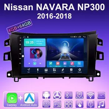2 DIN Android Carplay Car Radio For Nissan NAVARA NP300 2016-2018 Multimedia Player Head Unit Stereo GPS Navigation BT WIFI 4+64GB 1+16GB