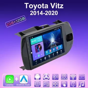 2 DIN Android Carplay автомобильное радио для Toyota Vitz 2014-2020 мультимедийный проигрыватель головное устройство стерео GPS навигация BT WIFI 2+32 ГБ 1+16GB