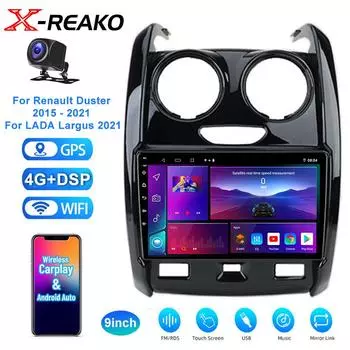 2 Din Android Multimedia Carplay для Renault Duster 2015 2016 2017 2018 2019 2020 Lada Largus 2021 Car Radio Navigation 4G 8Core GPS 8 core 4GB+64GB